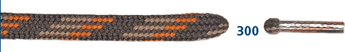 Barth Schnürsenkel Bergsport halbrund orange/beige/grau 180cm